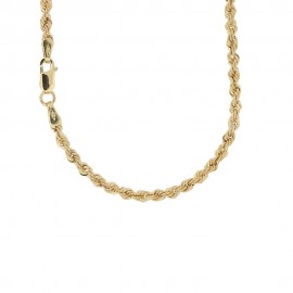 Yellow gold 18k 750/1000 interlaced chain necklace Tickness: 0.10 inch