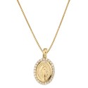 Collana in oro giallo 18 Kt 750/1000 con Madonna Miracolosa da donna