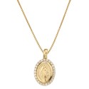 Yellow gold 18k 750/1000 with Virgin Mary pendant woman necklace