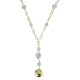 18k 750/1000 Yellow gold with white cubic zirconia woman necklace