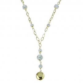 18k 750/1000 Yellow gold with white cubic zirconia woman necklace