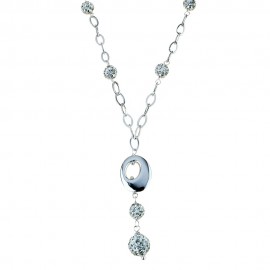 White gold 18k 750/1000 with white cubic zirconia woman necklace