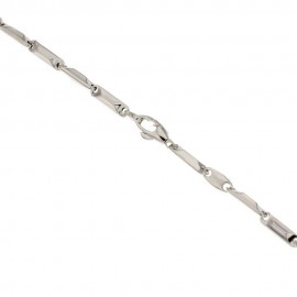 White gold 18Kt 750/1000 prisma link chain man bracelet