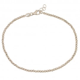 Bracciale in oro bianco 18 Kt 750/1000 a sfere martellate da donna