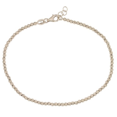 Bracciale in oro bianco 18 Kt 750/1000 a sfere martellate da donna