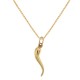 18k Yellow gold horn shaped pendant woman necklace