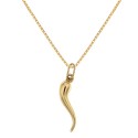 Yellow gold 18k 750/1000 with lucky charm shiny woman necklace