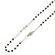 18k 750/1000 White gold with black onyx and zirconia rosary choker