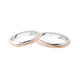 White and rose gold 18k 750/1000 3115 DBR-UBR Polello wedding rings