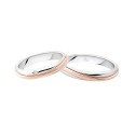 White and rose gold 18k 750/1000 3115 DBR-UBR Polello wedding rings