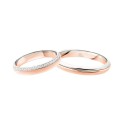 White and rose gold 18k 750/1000 with diamonds 3116 DBR-UBR Polello wedding rings