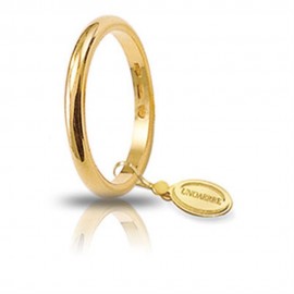 Yellow gold 18 Kt 750/1000 shiny classic wedding unisex ring