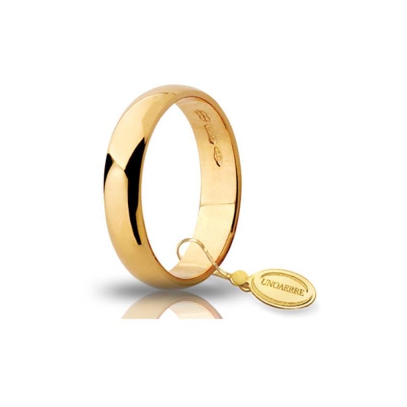 Fede Unoaerre in oro modello largo da 4gr, lucida 40AFN6 - larghezza fascia 4,30 mm unisex