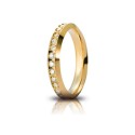 Yellow gold 18 Kt 750/1000 venere slim unoaerre with diamonds wedding ring