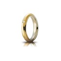 Fede Unoaerre in oro giallo e bianco, modello Andromeda, con brillante da ct 0,03 lucida larghezza fascia 4mm unisex