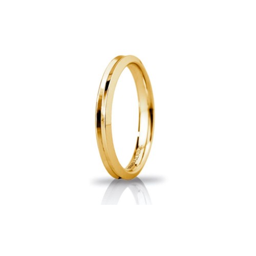 Yellow gold 18 Kt 750/1000 Unoaerre Corona shiny unisex wedding ring