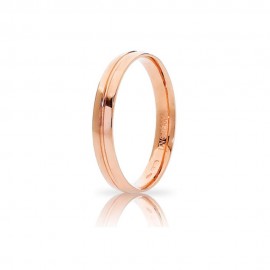 Fede Unoaerre in oro rosa, modello Lyra, lucida - larghezza fascia 3,50 mm unisex