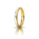 White and yellow gold 18 Kt 750/1000 cassiopea unoaerre unisex wedding ring