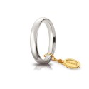 White gold 18 Kt 750/1000 classic model shiny unoaerre wedding ring