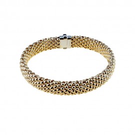 Bracciale in oro giallo 18Kt 750/1000 maglia tridimensionale lucida da donna