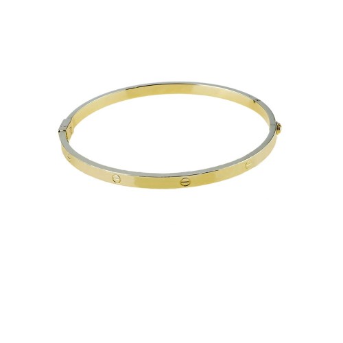 Yellow gold 18Kt 750/1000 shiny man bangle