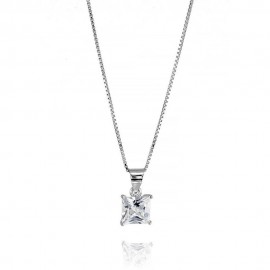 Collana in argento 925 con zircone modello punto luce da donna