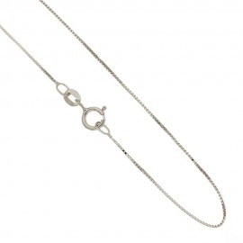 Collana in oro bianco 18Kt 750/1000 a catena veneziana lucida unisex