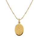 Yellow gold 18K 750/1000 with Virgin Mary pendant, man necklace