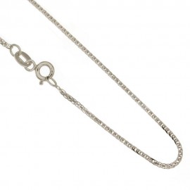 White gold 18kt 750/1000 ear chain shiny unisex necklace