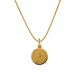 Yellow gold 18 K 750/1000 with Virgin Mary pendant woman necklace